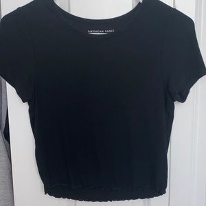 cropped black top from american eagle